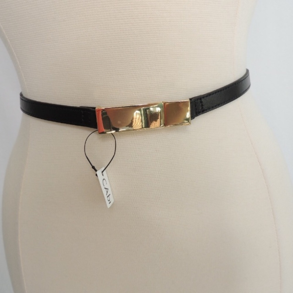 Cabi Black Leather Skinny Belt